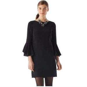 White House Black Market sz 6 black Flounce sleeve cocktail dress
